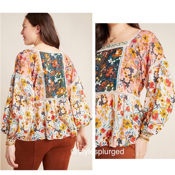 NWT ANTHRO Nikki Peasant Blouse size small - Picture 5 of 11